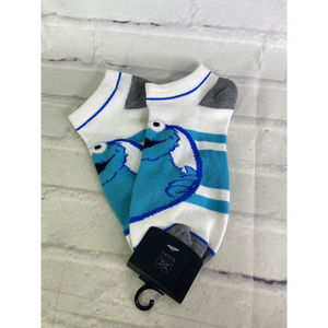 Sesame Street Cookie Monster Low Cut Ankle Socks 1 Pair Shoe Size 5-11 NEW